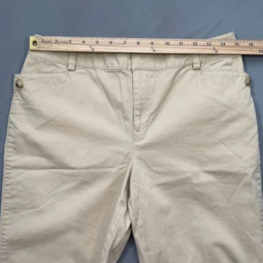Lauren Ralph Lauren Size 8 Petite Khaki Chinos Skimmers Bermuda Shorts Casual